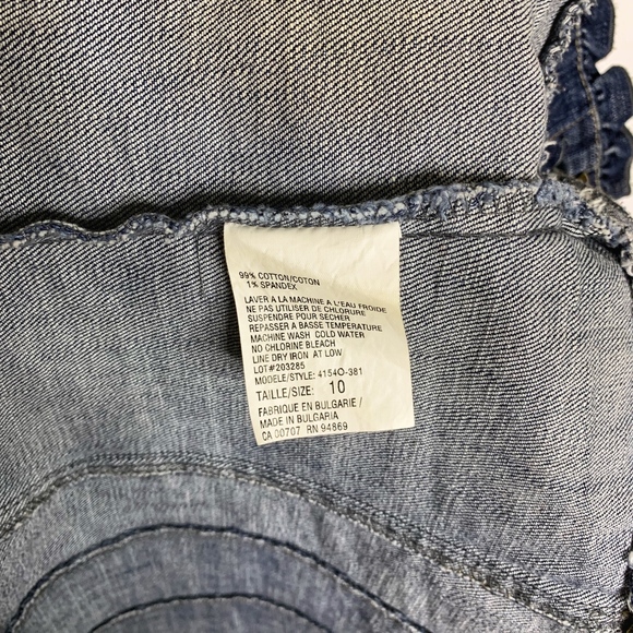 Tribal Denim Ruffle and Button Vest Size 10 - Picture 6 of 6